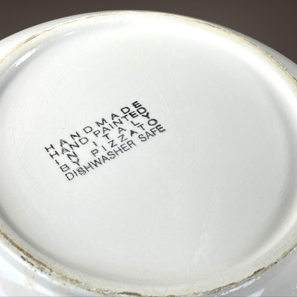 Vintage‎ Pizzato Hand Painted Italian White Art Glass Bowl 9 Inch 1980s - 2000s - Picture 7 of 9